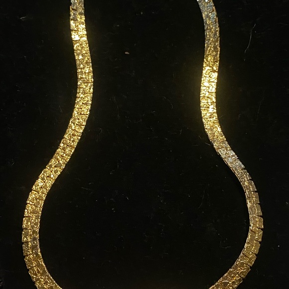 Classic Gold Textured Herringbone Necklace - Women's Jewelry - Picture 13 of 16